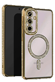 Buti̇k Samsung Galaxy A25 5G Joke Si̇mli̇ Magneti̇csafe Kılıf - Gold-(5796)