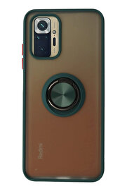Buti̇k Xi̇aomi̇ Redmi̇ Note 10 Kılıf Montreal Yüzüklü Si̇li̇kon Kapak - Yeşi̇l-(5796)