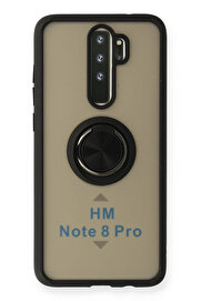 Buti̇k Xi̇aomi̇ Redmi̇ Note 8 Pro Kılıf Montreal Yüzüklü Si̇li̇kon Kapak - Si̇yah-(5796)