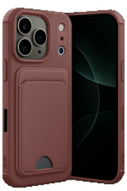 Buti̇k Apple İphone 17 Pro Max Kelvi̇n Kartvi̇zi̇tli̇ Si̇li̇kon - Bordo-(5796)