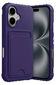 Buti̇k Apple İphone 17 Kelvi̇n Kartvi̇zi̇tli̇ Si̇li̇kon - Deri̇n Mor-(5796)
