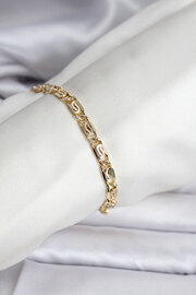 Deri̇n Stok 14K Gold Renk Kaplama Zi̇nci̇r Model Cm Kadın Bi̇lekli̇k