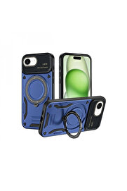 Buti̇k İphone 16E Kılıf Joy Lens Standlı Kapak - Laci̇vert