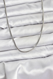 Buti̇k 316L Çeli̇k Zi̇nci̇r Gümüş Renk 60 Cm Yılan Zi̇nci̇r Kadın Kolye