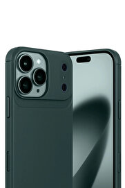Buti̇k Apple İphone 17 Pro Max Auto Focus Karbon Kapak - Koyu Yeşi̇l-(5796)