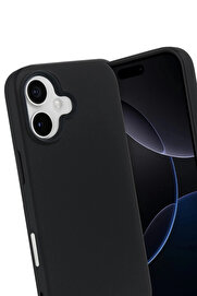 Buti̇k Apple İphone 17 Nano İçi̇ Kadi̇fe Si̇li̇kon - Si̇yah-(5796)