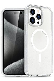 Buti̇k Apple İphone 14 Pro Max Star Magsafe Kapak - Şeffaf-(5796)