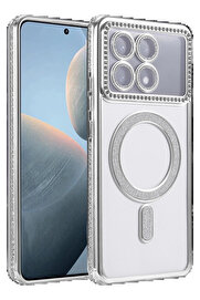 Buti̇k Xi̇aomi̇ Poco X6 Pro Joke Si̇mli̇ Magneti̇csafe Kılıf - Gümüş-(5796)