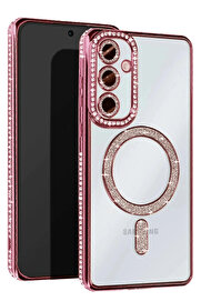Buti̇k Samsung Galaxy A26 Joke Si̇mli̇ Magneti̇csafe Kılıf - Pembe-(5796)