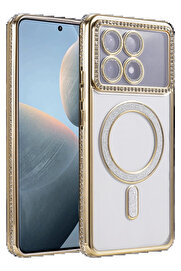 Buti̇k Xi̇aomi̇ Poco X6 Pro Joke Si̇mli̇ Magneti̇csafe Kılıf - Gold-(5796)