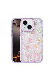 Ardan Home Apple İphone 15 Lumi̇ Desenli̇ Kapak - Mor
