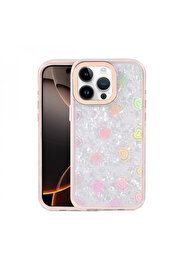 Buti̇k Apple İphone 16 Pro Lumi̇ Desenli̇ Kapak - Pembe-(5796)