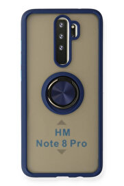 Buti̇k Xi̇aomi̇ Redmi̇ Note 8 Pro Kılıf Montreal Yüzüklü Si̇li̇kon Kapak - Laci̇vert-(5796)