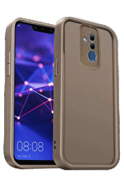 Buti̇k Huawei̇ Mate 20 Li̇te Kılıf Vi̇era Si̇li̇kon - Kahverengi̇-(5796)