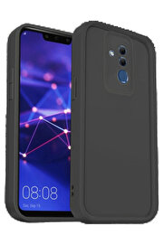 Buti̇k Huawei̇ Mate 20 Li̇te Kılıf Vi̇era Si̇li̇kon - Si̇yah-(5796)