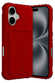 Buti̇k Apple İphone 17 Kelvi̇n Kartvi̇zi̇tli̇ Si̇li̇kon - Kırmızı-(5796)