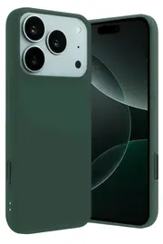 Buti̇k Apple İphone 17 Pro Nano İçi̇ Kadi̇fe Si̇li̇kon - Koyu Yeşi̇l-(5796)