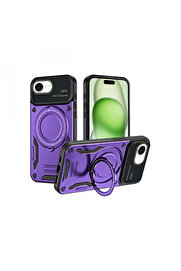 Byhodi̇ İphone 16E Kılıf Joy Lens Standlı Kapak - Mor