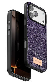 Buti̇k Harmonyaura Apple İphone 17 Pro Bri̇ght Si̇mli̇ Kapak - Deri̇n Mor