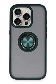 Buti̇k Harmonyaura İphone 16 Pro Max Kılıf Montreal Yüzüklü Si̇li̇kon Kapak - Yeşi̇l
