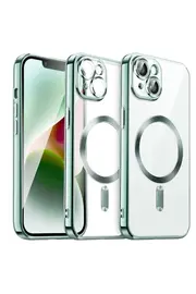 Ceptetoptan Harmonyaura İphone 15 Kılıf Kross Magneti̇csafe Kapak - Koyu Yeşi̇l