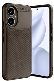 Buti̇k Harmonyaura Honor 400 Kılıf Auto Focus Karbon Kapak - Kahverengi̇