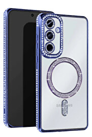 Harmonyaura Samsung Galaxy A25 5G Joke Si̇mli̇ Magneti̇csafe Kılıf - Mavi̇