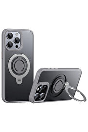 Buti̇k Harmonyaura İphone 15 Pro Max Avatar 360 Dönen Magsafe Kapak - Ti̇tan Gri̇