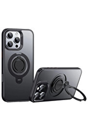Buti̇k Harmonyaura İphone 16 Pro Max Avatar 360 Dönen Magsafe Kapak - Si̇yah