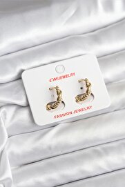 Evi̇mdeyokyok 14K Gold Renk Kaplama Burgu Model Cm Kadın Küpe Tj-Bkp11402