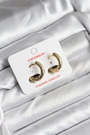 Evi̇mdeyokyok 14K Gold Renk Kaplama Cm Kadın Küpe Tj-Bkp11411
