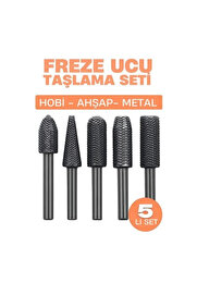 Buti̇k Freze Ucu Taşlama Seti̇ Profesyonel Çeli̇k Rotary Burr Seti̇ 5 Li̇ Metal İşleme Uçları