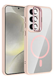Buti̇k Harmonyaura Samsung Galaxy S24 Fe Remi̇m Lensli̇ Magsafe Standlı Kapak - Pembe