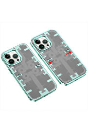 Buti̇k Harmonyaura İphone 13 Pro Max Kılıf Mekani̇k Bumper Kapak - Yeşi̇l