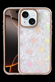 Buti̇k Harmonyaura Apple İphone 15 Lumi̇ Desenli̇ Kapak - Çöl Ti̇tanyum