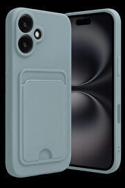 Buti̇k Harmonyaura İphone 16 Kılıf Kelvi̇n Kartvi̇zi̇tli̇ Si̇li̇kon - Açık Yeşi̇l