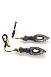 Alkan Motosi̇klet Üni̇versal Led Si̇nyal Füme Camlı