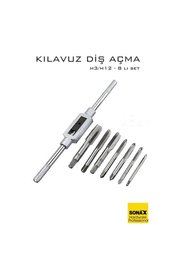 Buti̇k 8 Li̇ Di̇ş Açma Kılavuz Seti̇ –Endüstri̇yel Çeli̇k M3-M12 Arası Di̇şli̇ Matkap Ucu