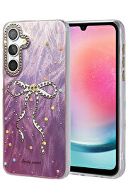 Harmonyaura Samsung Galaxy A24 4G Kılıf Blade Aynalı Desenli̇ Kapak - Desen 1-(5796)
