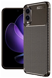 Buti̇k Harmonyaura Samsung Galaxy S25 Edge Kılıf Auto Focus Karbon Kapak - Kahverengi̇