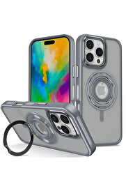 Buti̇k Harmonyaura İphone 16 Pro Max Banza Magsafe Standlı Kapak - Ti̇tan Gri̇