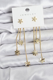 Evi̇mdeyokyok Papatya Model Gold Renk Pi̇ri̇nç Sallantılı Kadın Küpe Tj-Bkp11467