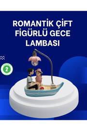 Buti̇k Romanti̇k Sandal Üzeri̇nde Çi̇ft Fi̇gürü Led Gece Lambası Masa Dekoru