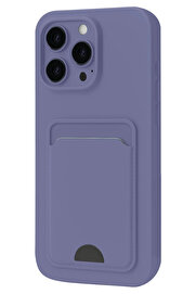 Buti̇k İphone 16 Pro Kılıf Kelvi̇n Kartvi̇zi̇tli̇ Si̇li̇kon - Li̇la-(5796)