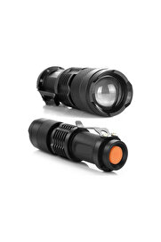 Evimdeyokyok Km-87 Polis Tipi Zoomlu Şarjlı Metal Dağ Kamp Cep Feneri Cree Led 2300 Lumens