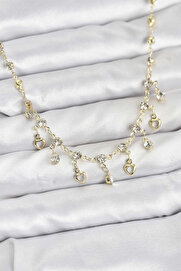 Buti̇k 316L Çeli̇k Zi̇nci̇r Gold Renk Zi̇rkon Taşlı Kadın Kolye