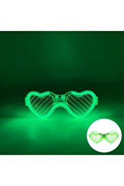 Evi̇mdeyokyok Yeşi̇l Led Işıklı Kalp Gözlük – 3 Modlu Parti̇ &Amp Glow Gözlüğü
