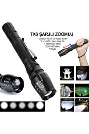Evi̇mdeyokyok Profesyonel Tx6 Şarjlı Zoomlu El Feneri̇ Wt-241