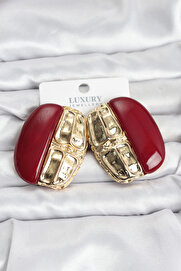 Buti̇k Bordo Renk Pi̇ri̇nç Vi̇ntage Kadın Küpe