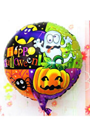Evi̇mdeyokyok Halloween Örümcekli̇ Kabaklı Folyo Balon 18 İnç